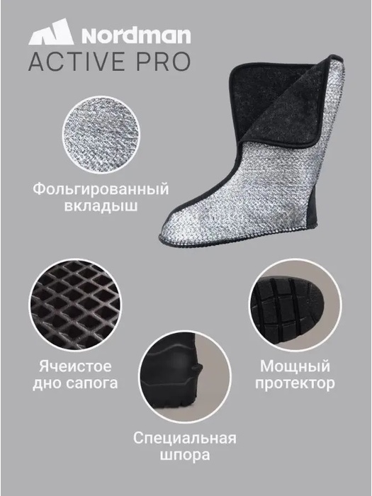 фото Сапоги Nordman Active Pro до -30 ºС с меховым вкладышем черные