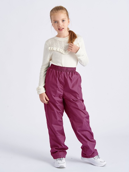 Подростковые утепленные осенние брюки для девочек KATRAN Young (дюспо, брусничный) - фото 2