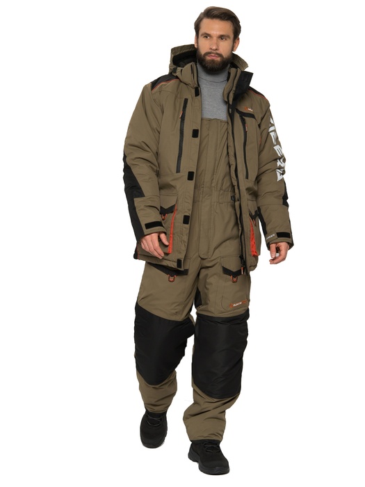 фото Зимний костюм для рыбалки Siberia -45°С (Хаки/черный, Breathable) Huntsman