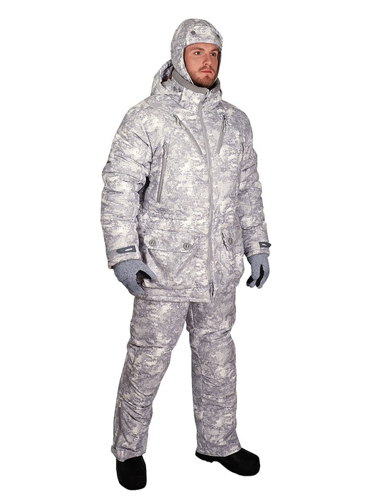 фото Зимний костюм для охоты и рыбалки ОКРУГ ИРБИС -20°С (Локкер, серо-белый камуфляж)