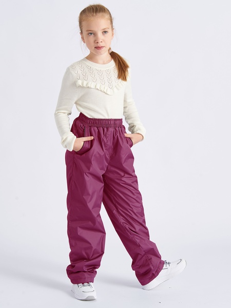 Подростковые утепленные осенние брюки для девочек KATRAN Young (дюспо, брусничный) - фото 3