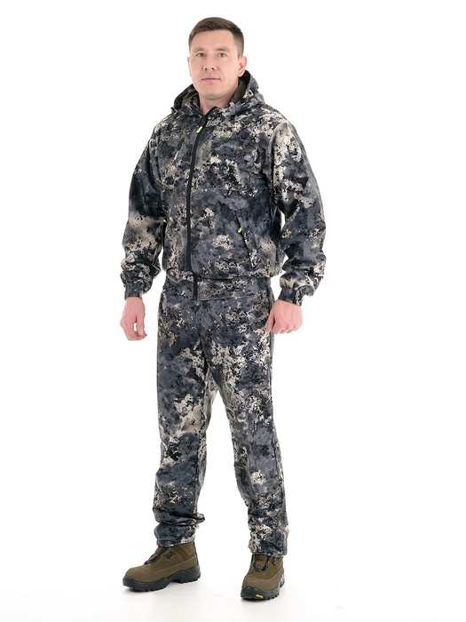 фото Осенний костюм для рыбалки и охоты "Сокол" 0° (алова, серая цифра) КВЕСТ (подкладка флис)