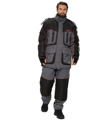 фото Зимний костюм для рыбалки Siberia LUX (Breathable, Серый/Черный) Huntsman -45°С