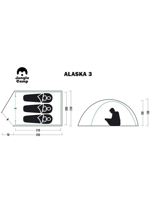 фото Палатка Jungle Camp (Trek Planet) ALASKA 3 Камуфляж